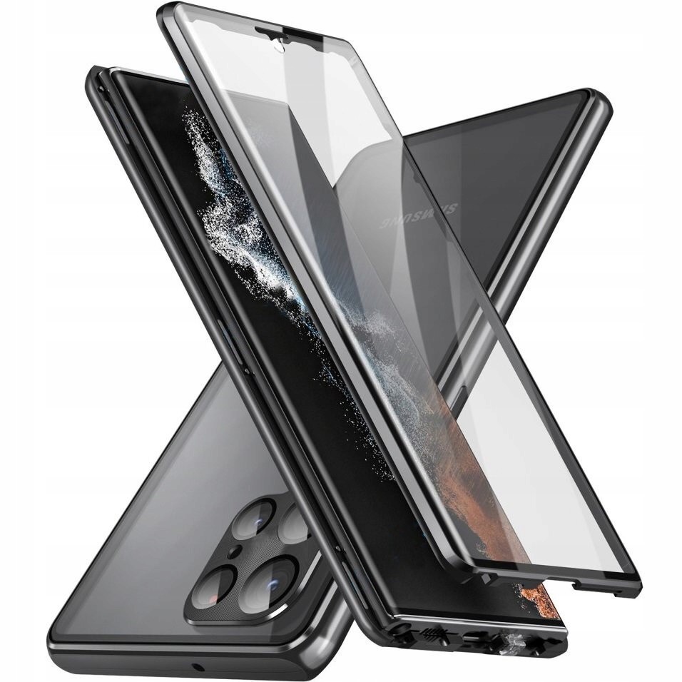 Magnetické pouzdro Dual Glass pro Galaxy S22 Ultra, Pouzdro sklem, Pouzdro