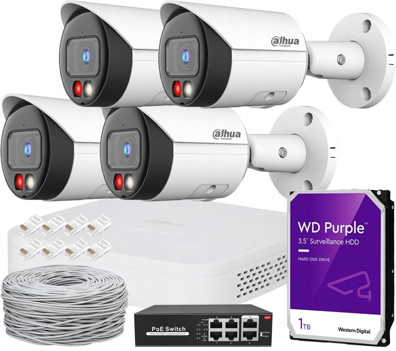 Monitoring Do Domácnosti Ip 4 Kamery Dahua WizSense 8 Mpx Registrace Disk