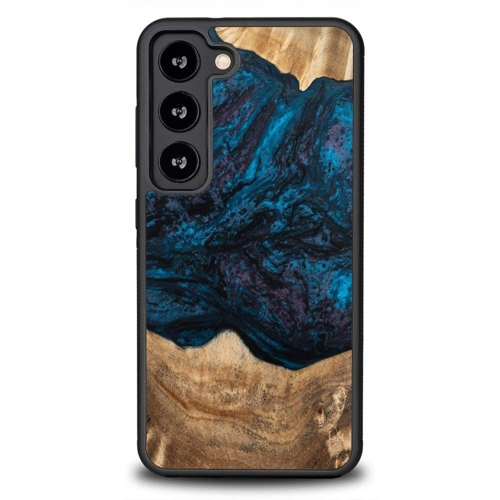 Dřevěné a pryskyřičné pouzdro pro Samsung Galaxy S23 Bewood Unique Neptun granátové