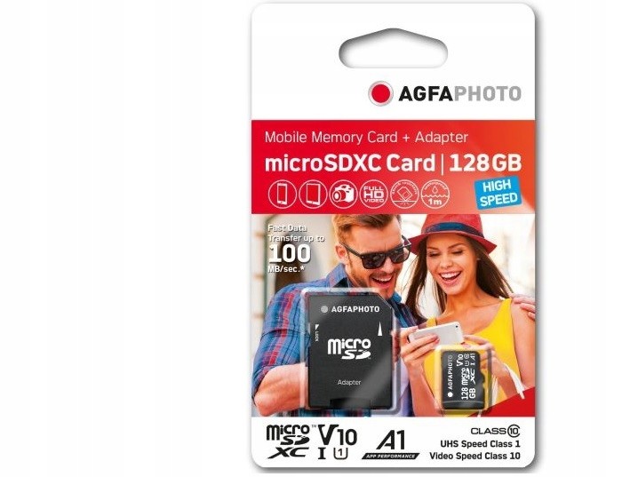 Paměťová karta Agfa Micro Sdhc 128 Gb 100 Mb s U1 V10 Adaptér
