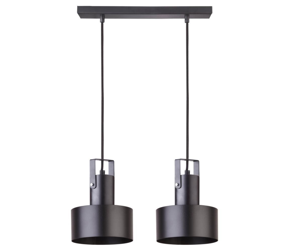 Lustr na lanku RIF 2xE27/60W/230V černá