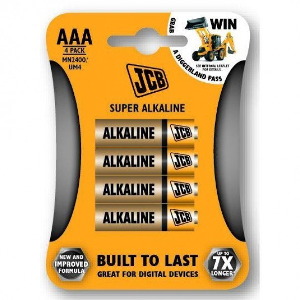 Baterie JCB super alkalická AAA 4ks