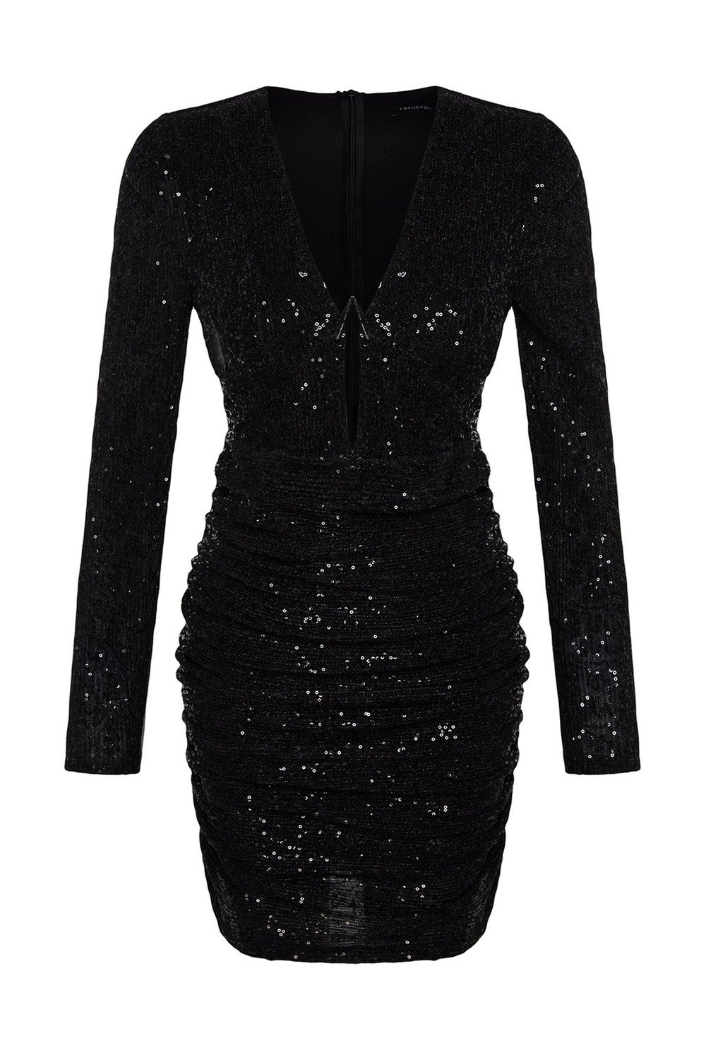 Trendyol Black Sequined Evening Dress with Sequins and Sequins