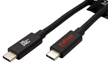 Roline USB4 20Gbps kabel USB C(M) - USB C(M), PD 240W, 2m, černý