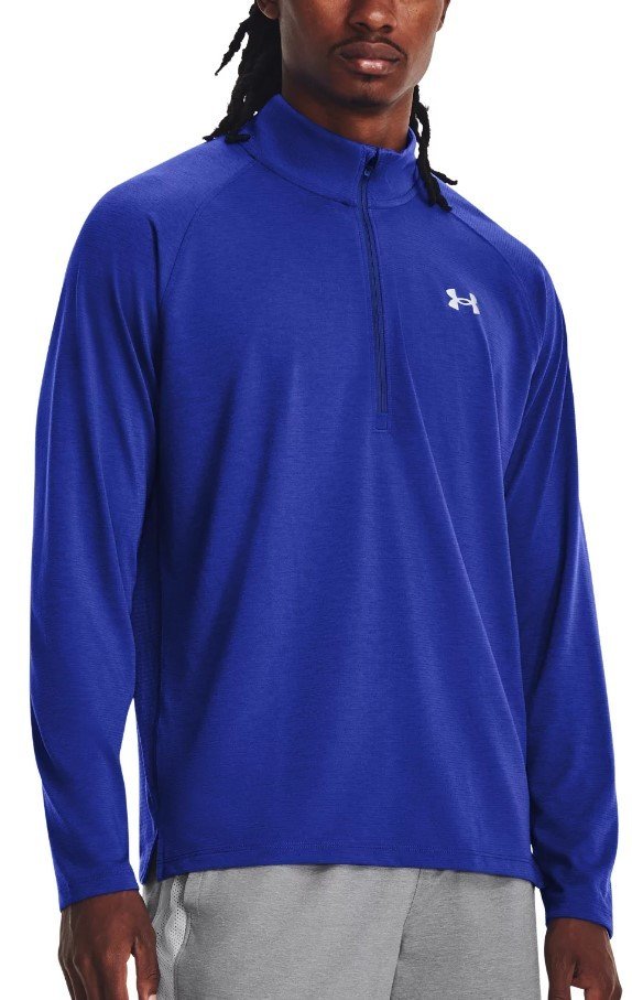 Triko s dlouhým rukávem Under Armour UA STREAKER HALF ZIP-BLU