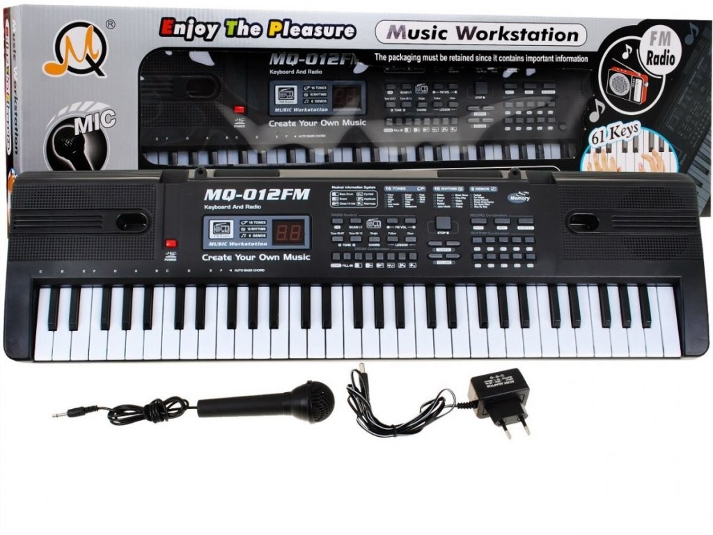 Mamido Mamido Dětský keyboard s mikrofonem rádiem nahráváním černý