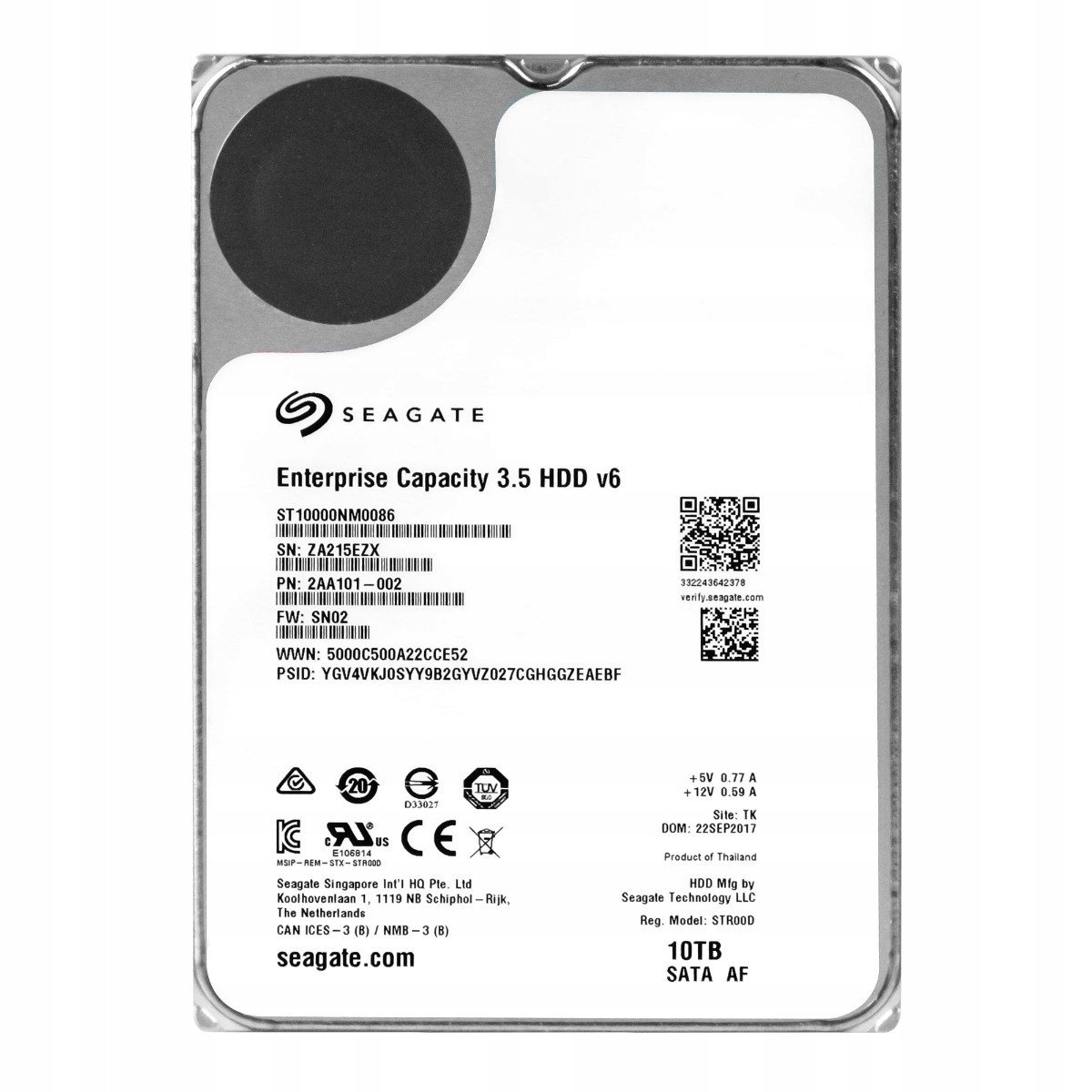 Seagate 10TB 7.2K 256MB Sata III 3.5'' ST10000NM0086