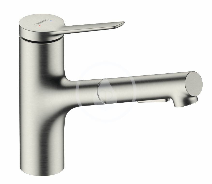 Hansgrohe 74821800 - Dřezová baterie s výsuvnou sprškou, sBox, vzhled nerezu