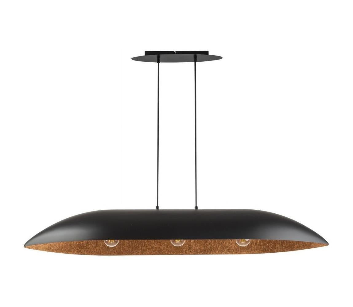 Lustr na lanku GONDOLA 3xE27/60W/230V černá/měděná