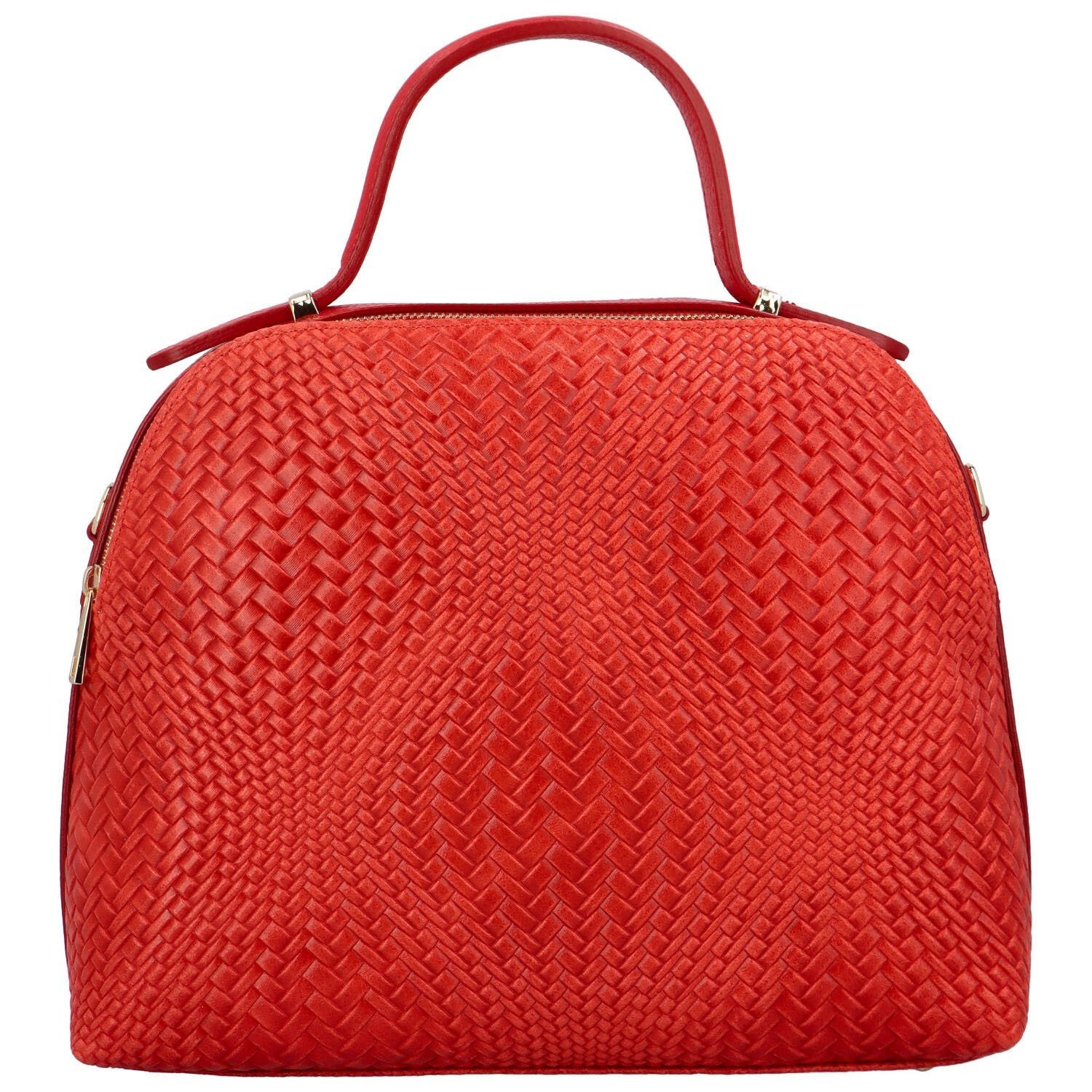Dámská kožená kabelka do ruky červená - Delami Capeta červená