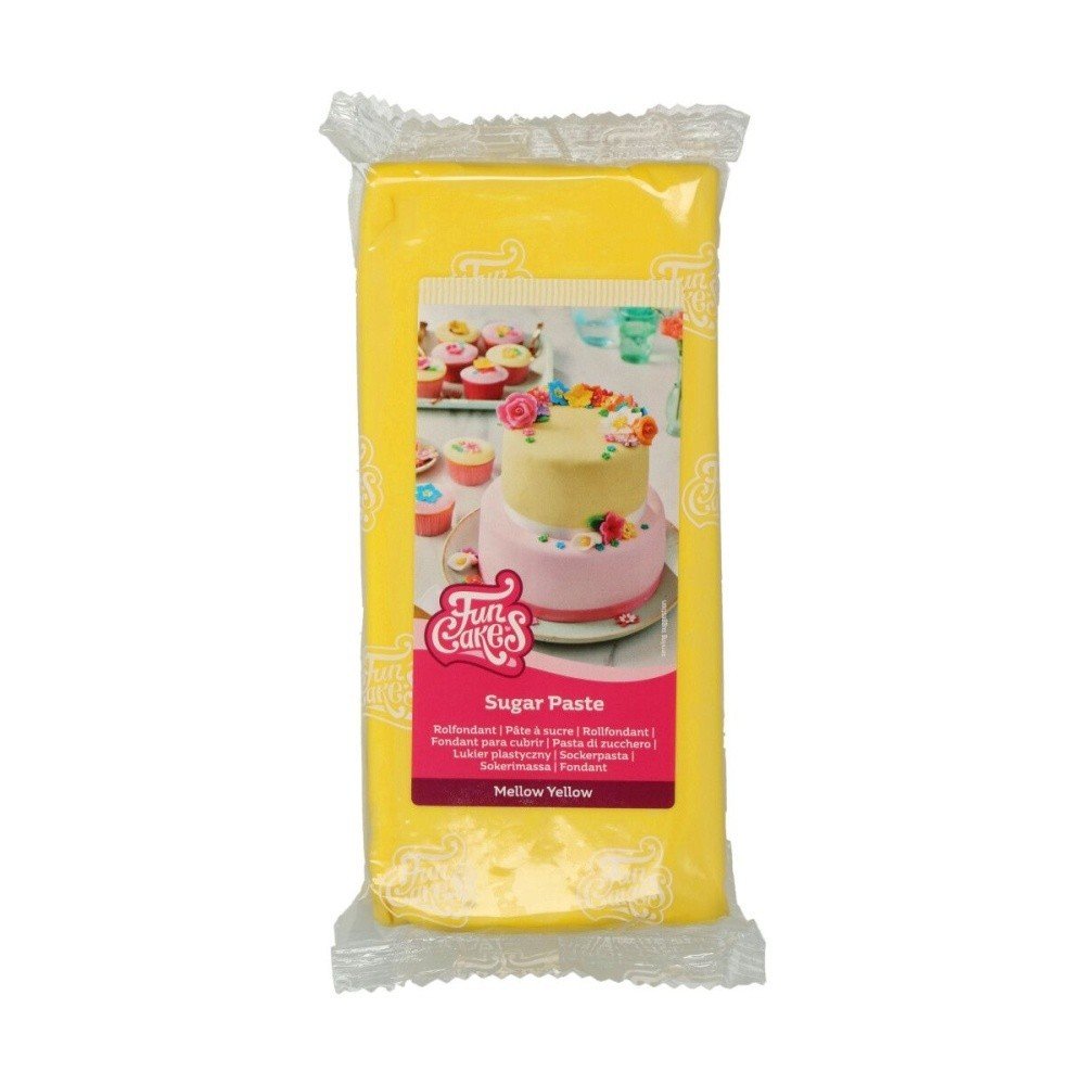 SLEVA: FunCakes potahový fondán Mellow Yellow  - žlutý - 1kg