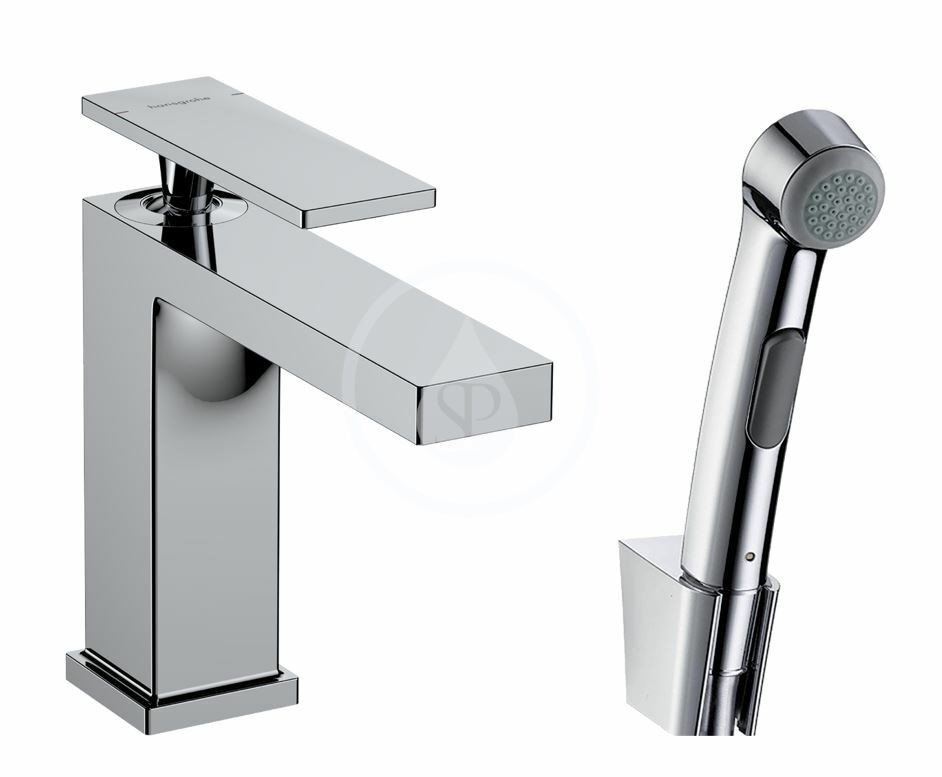 Hansgrohe 73210000 - Umyvadlová baterie s výpustí Push-Open a bidetovou sprškou, EcoSmart, chrom