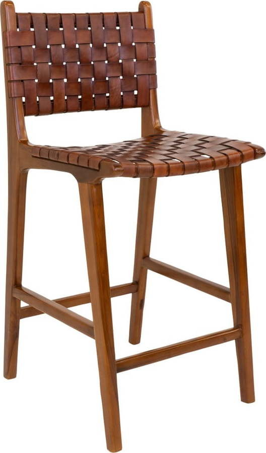 Hnědá barová židle z teakového dřeva 101 cm Perugia – House Nordic