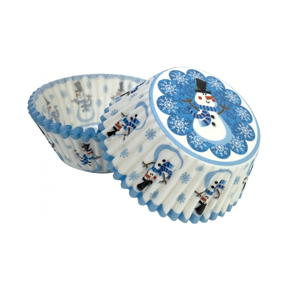 Cukrářské košíčky - modrý sněhulák - 50ks