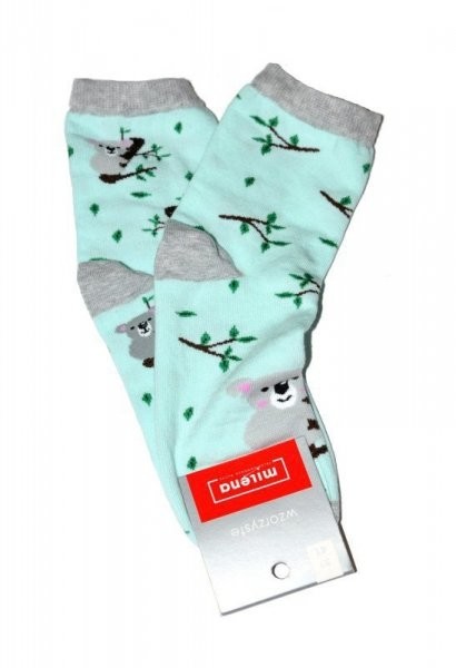 Milena 0200 Koala asymetrické Dámské ponožky 37-41 šedý melanž-růžová