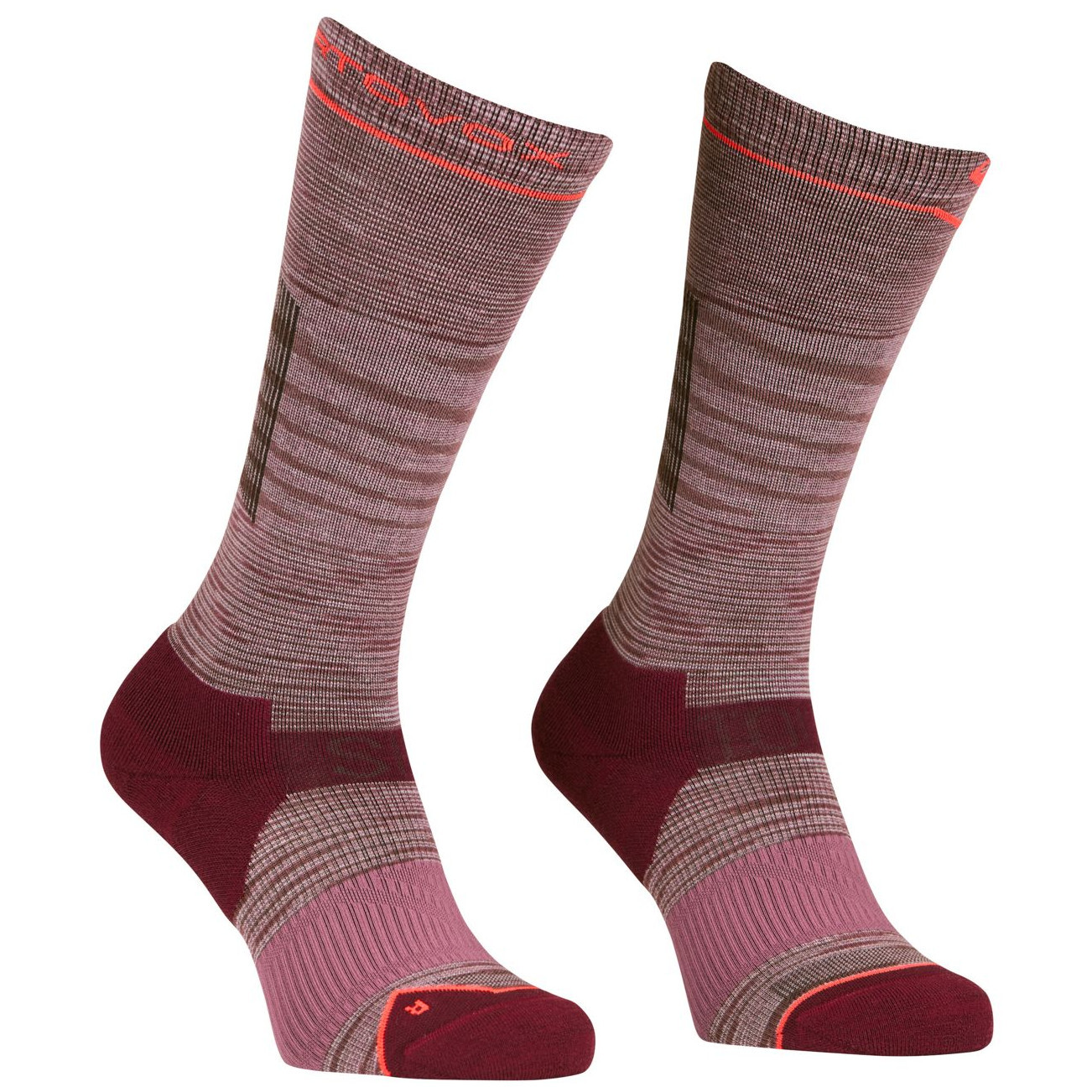 Dámské ponožky Ortovox Ski Tour Lt Comp Long Socks W Velikost ponožek: 42-44 / Barva: růžová
