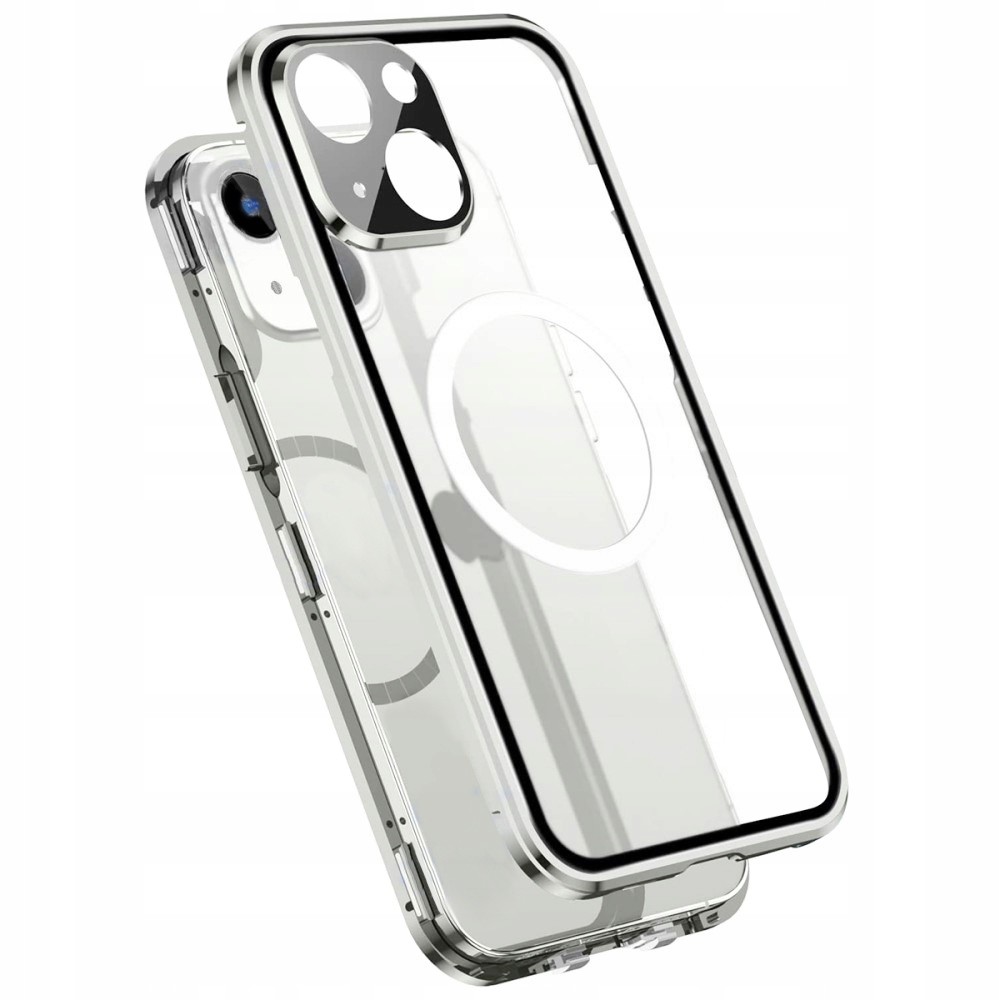Magnetické pouzdro Dual Glass pro iPhone 14 Plus, Pouzdro s rychlým pouzdrem Záda