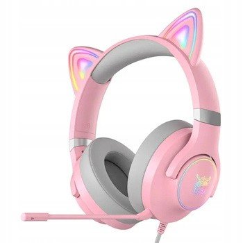 Herní sluchátka Onikuma X30 Rgb kočičí uši růžová
