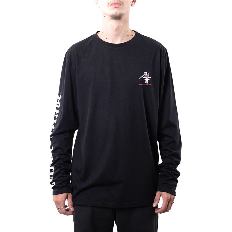 triko FALLEN - Metal Blade Axe L/S Tee Black/White (BLACK-WHITE) velikost: XXL