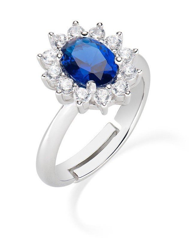 Amen Nádherný stříbrný prsten se zirkony Lady ANLDGBBBL 54 mm
