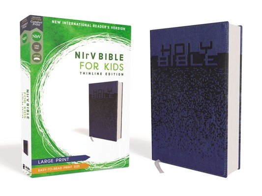 Nirv, Bible for Kids, Large Print, Leathersoft, Blue, Comfort Print: Thinline Edition (Zondervan)(Leather)