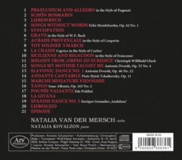 Natalia Van Der Mersch/Natalia Kovalzon: My Kreisler Album (CD / Album)