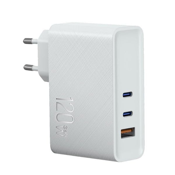 Síťová nabíječka WG 3xUSB, 1xUSB-A + 2xUSB-C, 120W, bílá