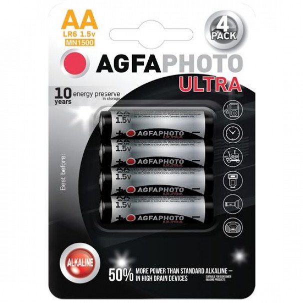 Baterie alkalická AA AgfaPhoto Ultra 4ks