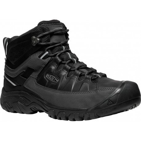 Keen Targhee III Mid WP M triple black pánské nepromokavé kožené trekové boty 49 EUR