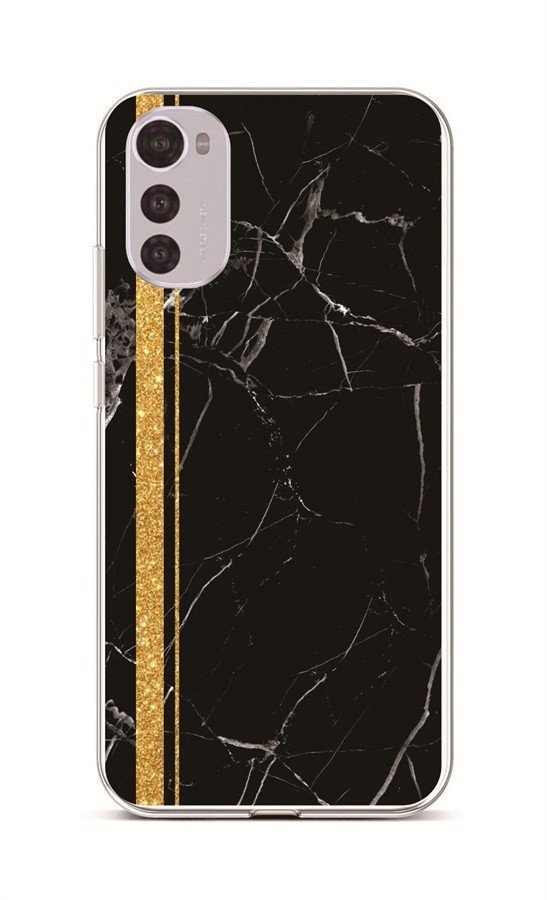 Kryt TopQ STYLE Motorola Moto E32s Mramor černo-zlatý 106391