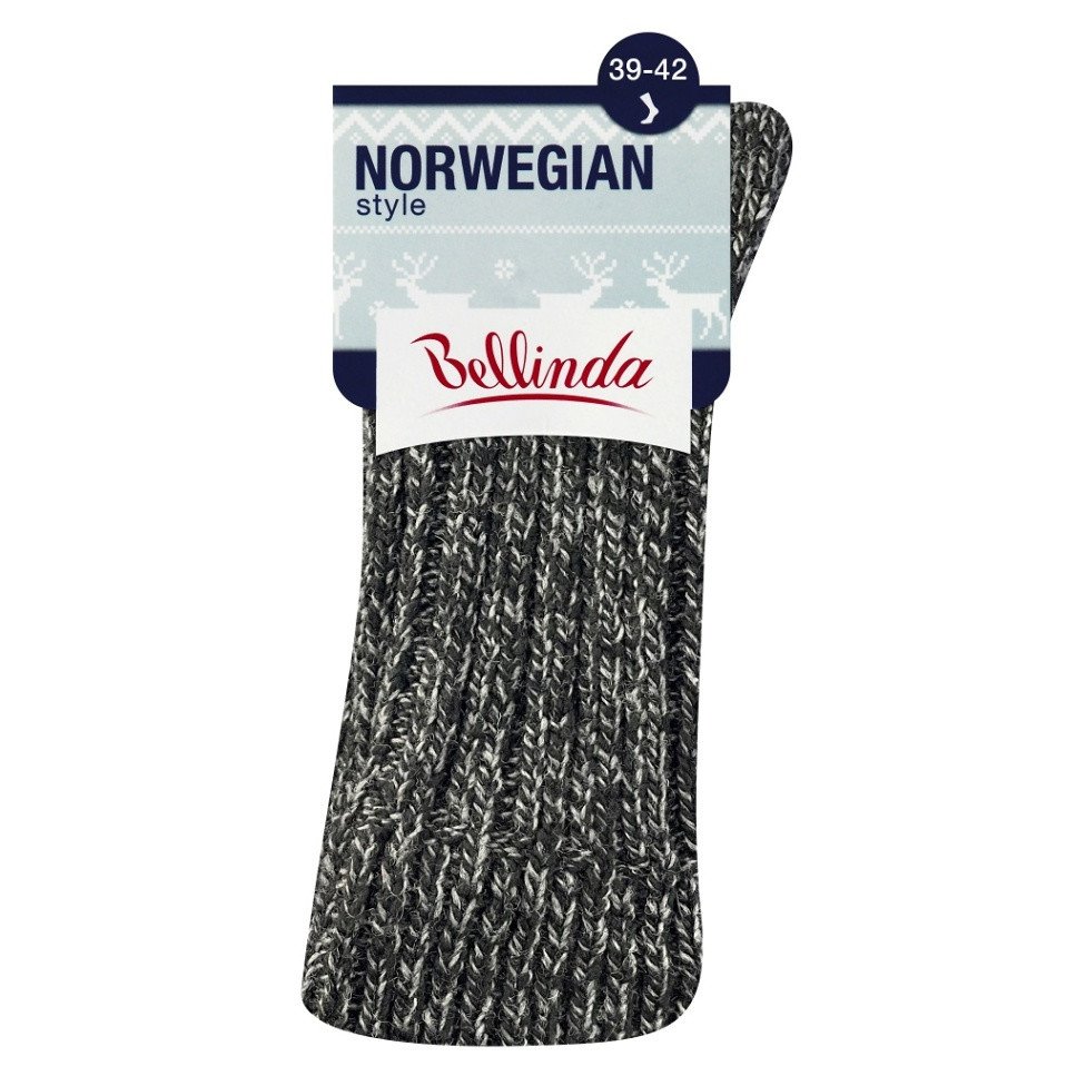 BELLINDA Dámské a pánské zimní ponožky 39-42 černý melír 1 kus