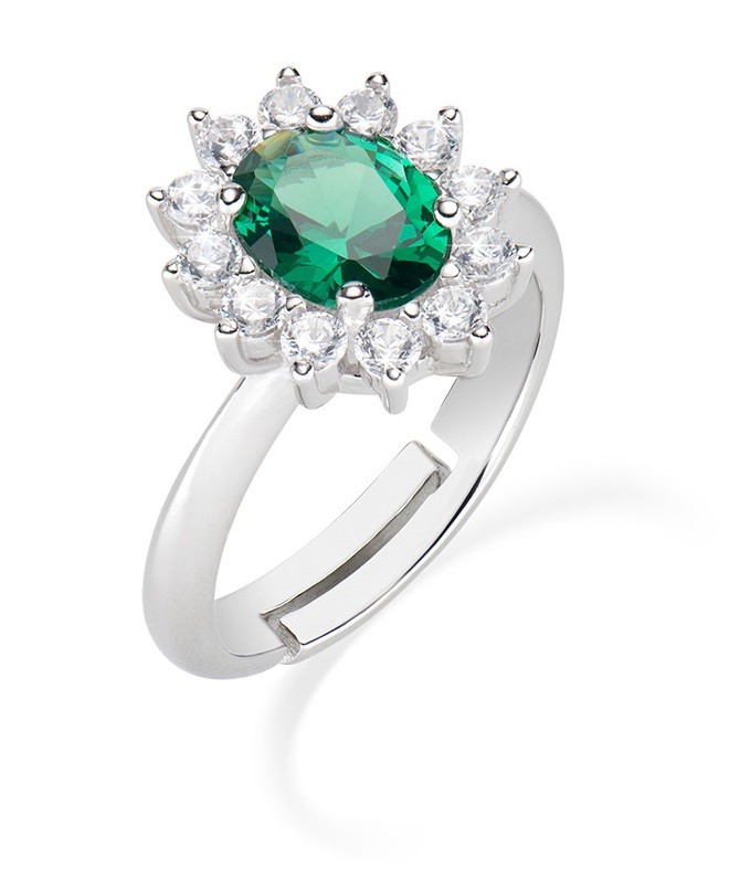 Amen Nádherný stříbrný prsten se zirkony Lady ANLDGBBVE 54 mm