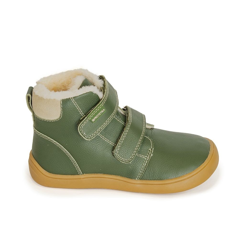 Dívčí zimní boty Barefoot DENY KHAKI, Protetika, zelená - 21