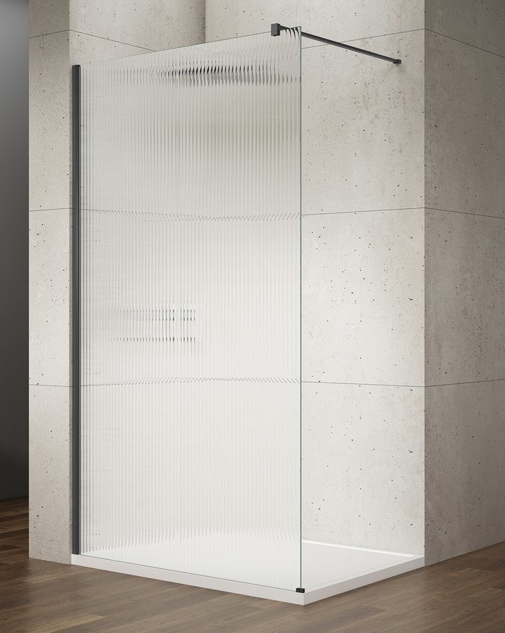 Gelco VARIO BLACK jednodílná sprchová zástěna k instalaci ke stěně, sklo nordic, 1100 mm - SET(GX1511/1 ks, GX1014/1 ks)