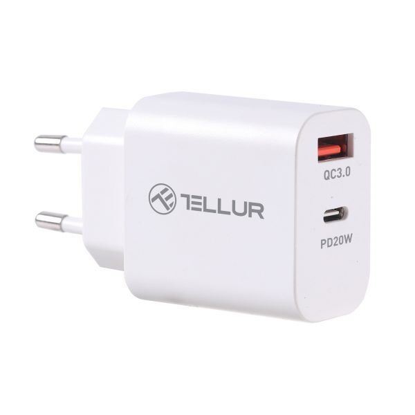 Tellur PDHC101 síťová nabíječka PD 20W + QC3.0 18W