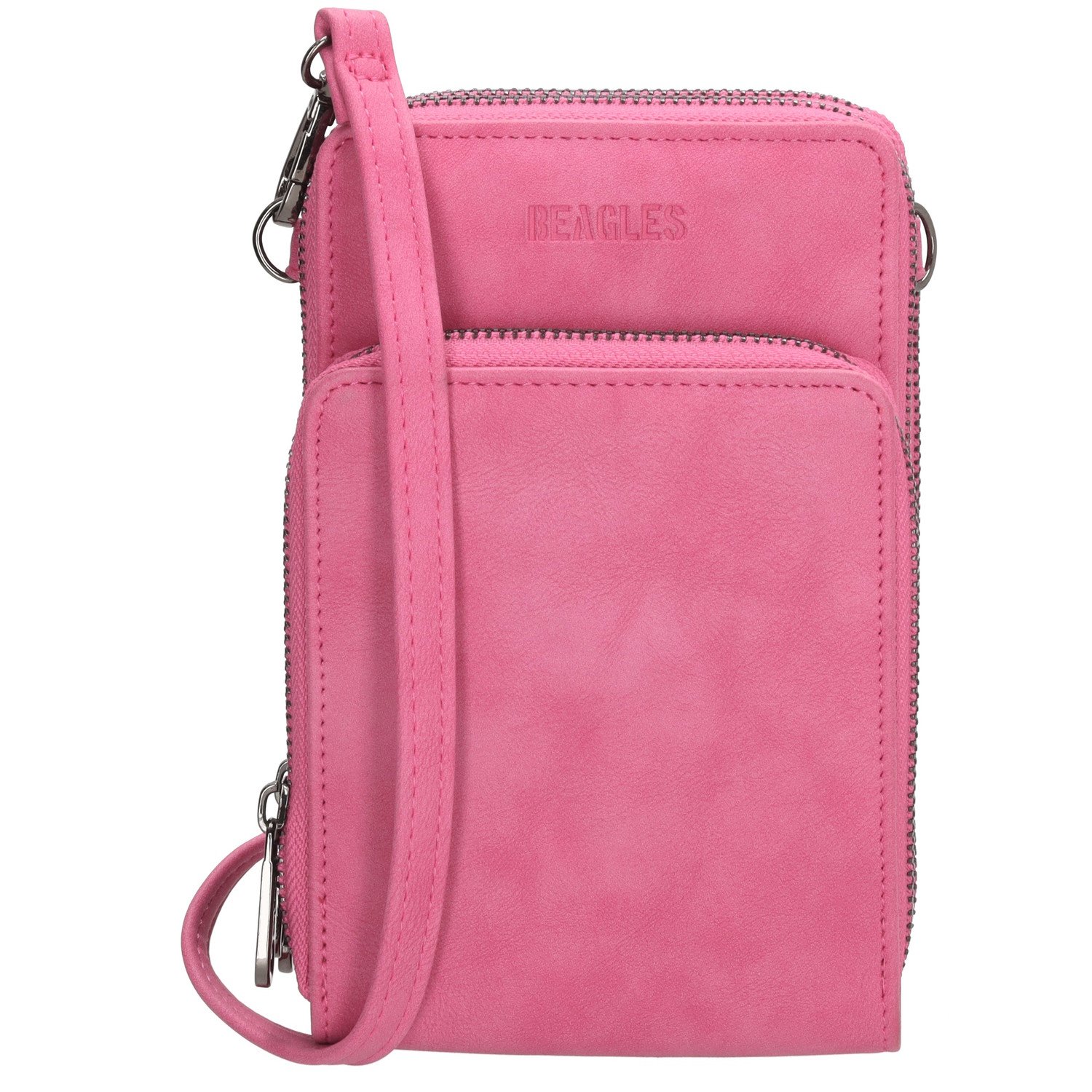 Dámská kabelka na telefon/peněženka s popruhem přes rameno Beagles Marbella - FUCHSIA - na výšku