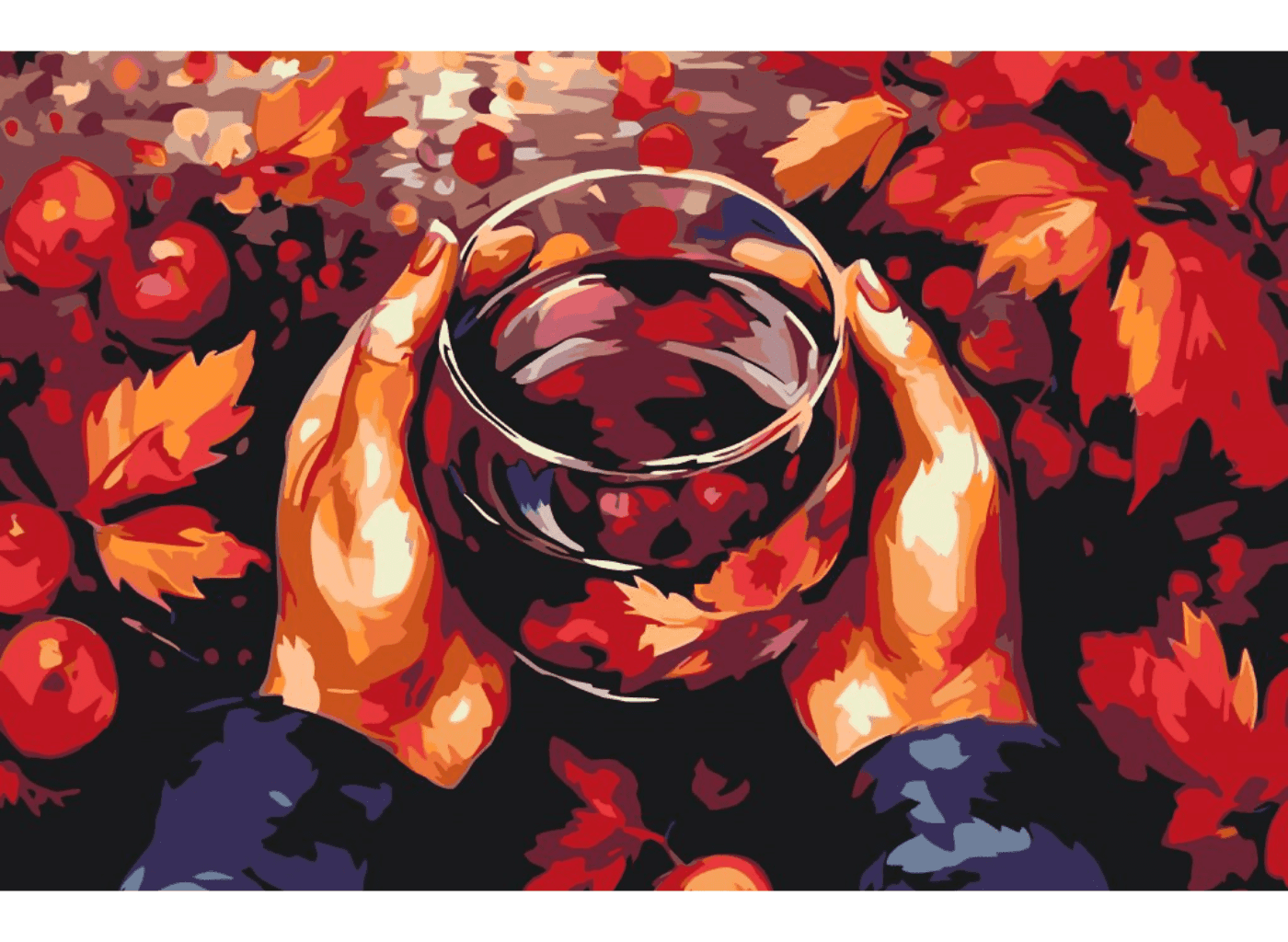 MALUJEŠ Malování podle čísel - SVAŘENÉ VÍNO Rozměr: 40x60 cm, Rámování: bez rámu a bez vypnutí plátna