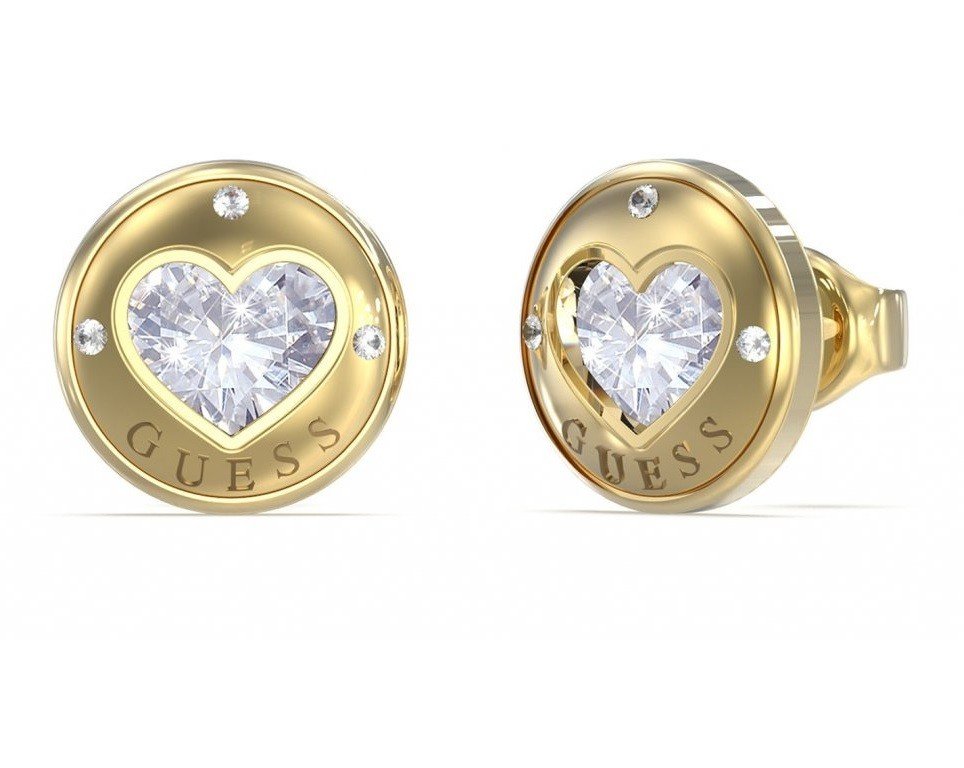 Guess Romantické pozlacené náušnice Rolling Hearts JUBE03349JWYGT/U