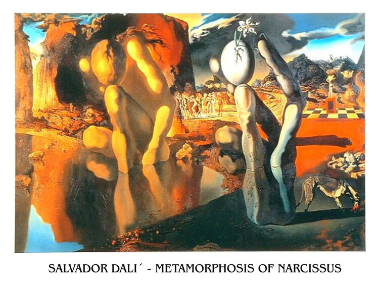 MIGNECO&SMITH Umělecký tisk Metamorfóza Narcise, 1937, Salvador Dalí, (80 x 60 cm)