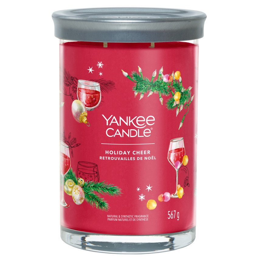 YANKEE CANDLE Holiday Cheer svíčka 567g / 2 knoty (Signature velký)