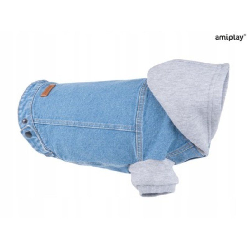 Amiplay Bunda s kapucí denim modrá pro psa 30cm