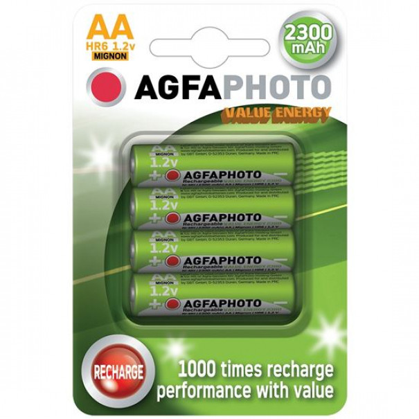 Baterie nabíjecí AA AgfaPhoto 2300mAh 4ks
