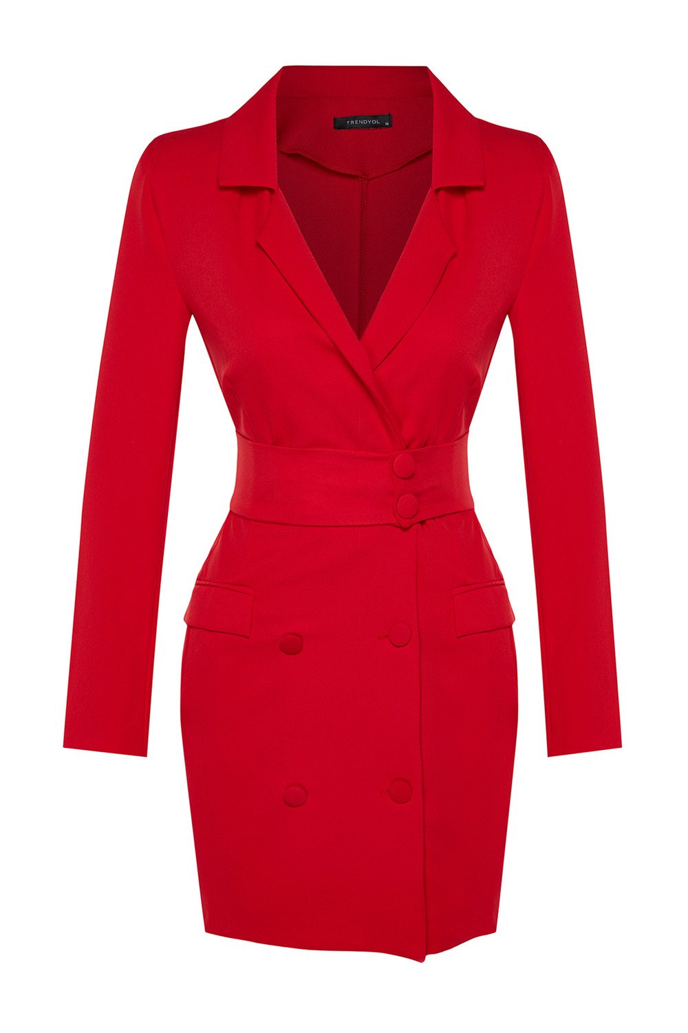 Trendyol Mini Button Detailed Woven Dress With A Belt