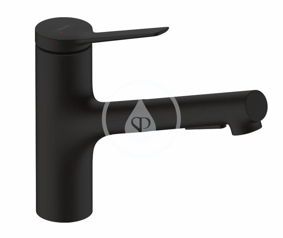 Hansgrohe 74821670 - Dřezová baterie s výsuvnou sprškou, sBox, matná černá