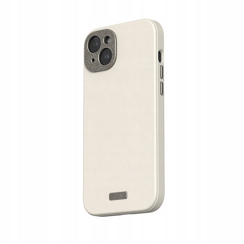 Moshi Napa MagSafe Kožený kryt na iPhone 15 Plus (Eggnog White)