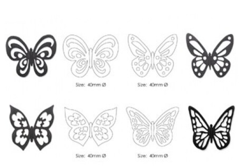 Vykrajovátko /  naznačovač - krajkový motýl 4ks