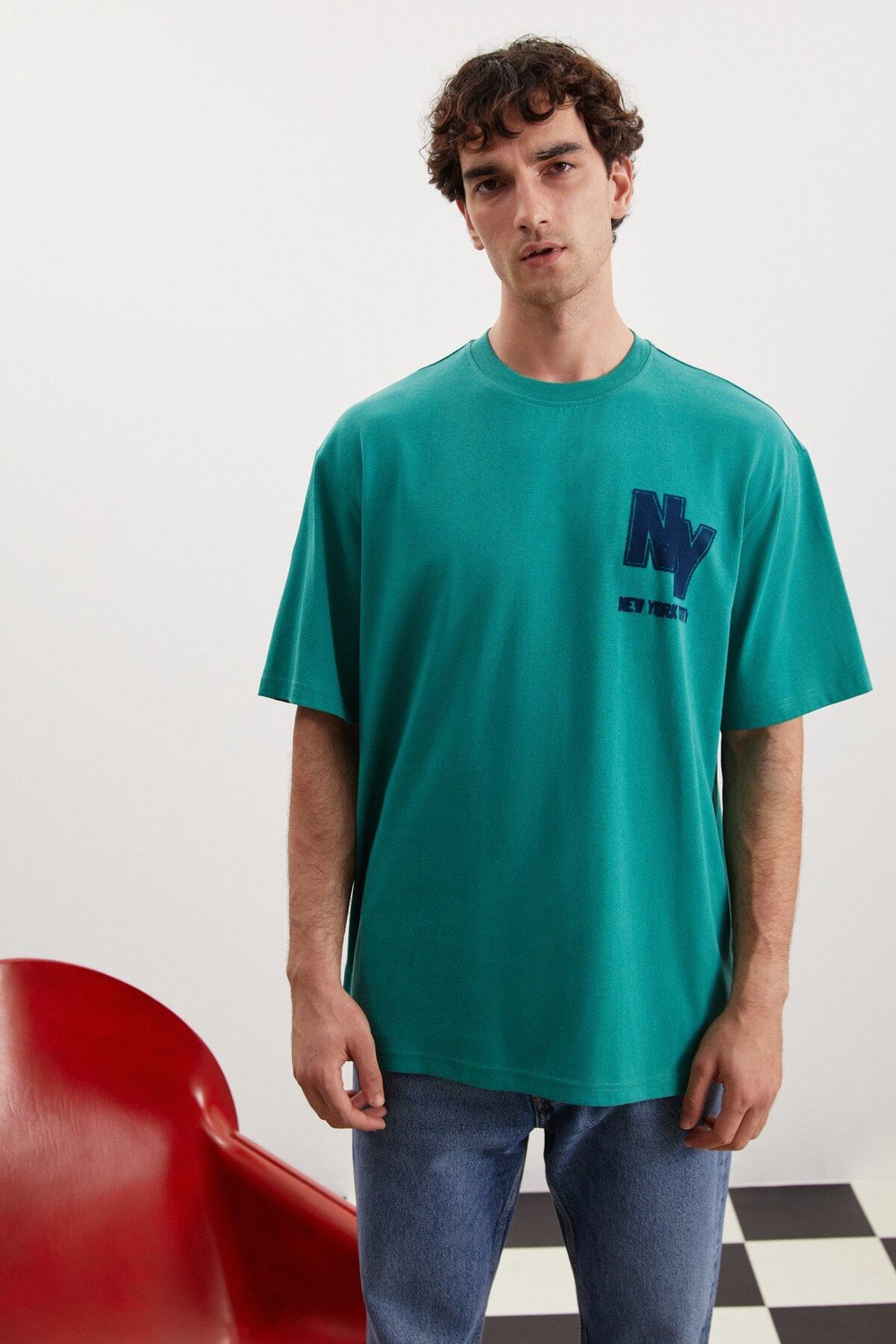 GRIMELANGE MELVIN Relaxed Green T-Shirt