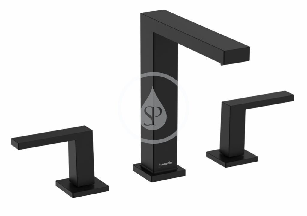 Hansgrohe 73030670 - Umyvadlová baterie s výpustí Push-Open, 3-otvorová instalace, EcoSmart, matná černá