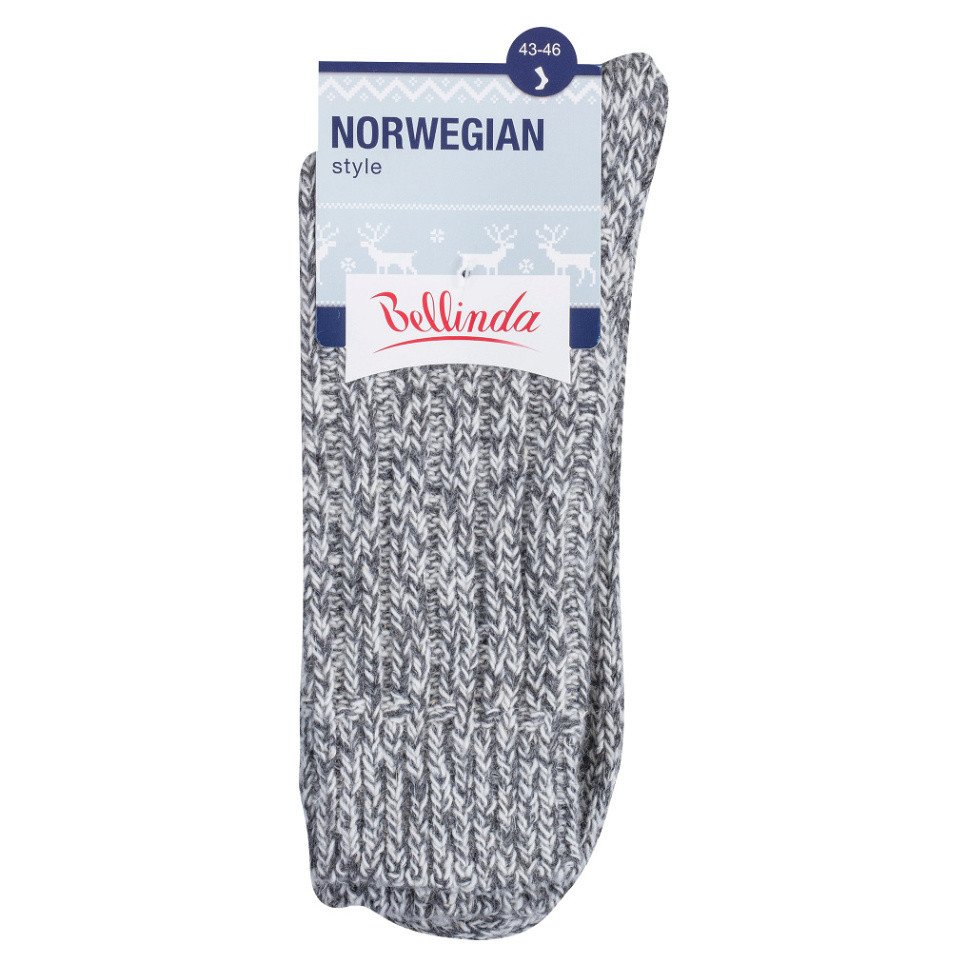 BELLINDA Dámské a pánské zimní ponožky 43-46 šedý melír 1 kus