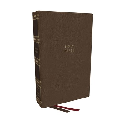 Nkjv, Compact Center-Column Reference Bible, Leathersoft, Brown, Red Letter, Comfort Print (Thomas Nelson)(Imitation Leather)